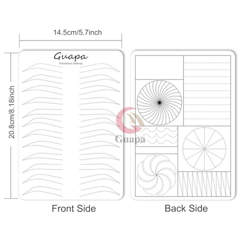 3 pcs Thicken Two sides Microblading Practice Silicon Skin Perfect for Permanent Makeup and Microblading Nano brows ombre brows practice (12 Pairs Eyebrow+3 Circles)