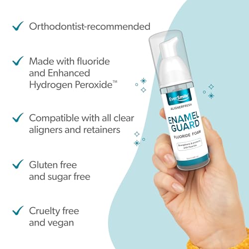 Aligner & Retainer Cleaner Foam with Fluoride - Whitens & Protects Teeth - Mint Flavor - 50ml