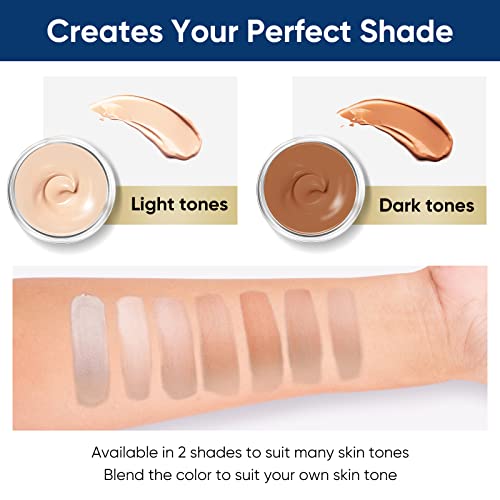 Tattoo Cover Up Makeup Waterproof, 2 Colors Tattoo Cover Up Concealer, Suitable for Scars, Vitiligo, Spots, Invisible & Natural, Sweatproof & Waterproof