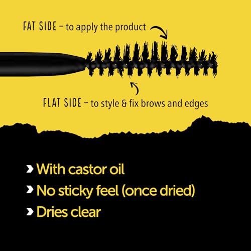 got2b Glued 2-in-1 Brow Gel & Edge Control, 0.54 Fl Oz, Strong Hold Styling Eyebrow Gel and Hair Mascara for Flyaways and Frizz with Castor Oil, Sweat-Resistant with Quick Dry, Clear Finish