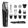 Men's Cordless Waterproof Hair Clipper & Trimmer Set with Nose Ear Groomer