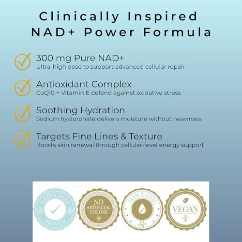 NADIA NAD+ Power Serum for Face, Neck & D?collet? ? Anti-Aging, Hydrating Skin Serum ? 15 ml / 0.5 fl oz (Made in USA)