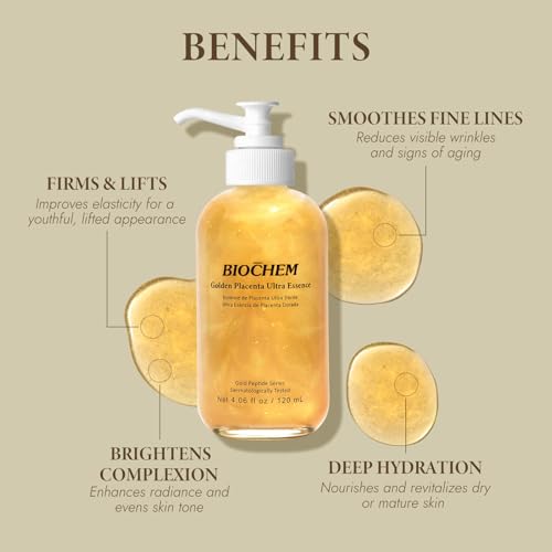 Placenta Face Serum with Gold Foil - Anti-Aging Hydrating & Firming Serum