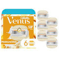 Gillette Venus MoistureGlide Women's Razor Blade Refills 6 Pack, 2-in-1 Shave Gel Bars for Sensitive Skin