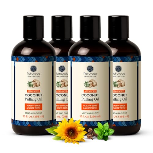 Cocomint Coconut Oil Pulling Mouthwash 40 oz Pack of 4 - Mint & Clove Flavor