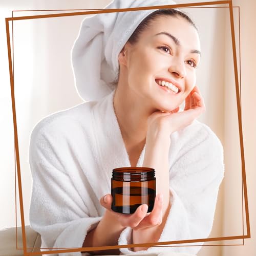 Amber Plastic Jars with Lids - 40 Pack, 10 oz Cosmetic Containers - Variation: Amber / 10 oz