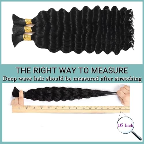 Seveco Deep Wave Braiding Human Hair - 22 Inch Virgin Curly Bundles, Knotless Boho Braids, 120g