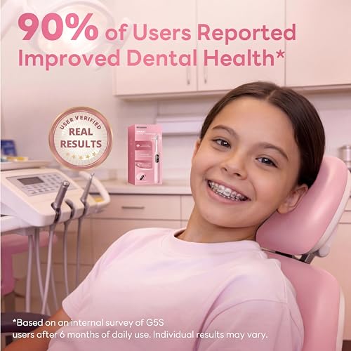 SAKYPRORAL Kids Electric Toothbrush Pink with Brushing Score & Timer - Ages 6-15, Soft Bristles, Rechargeable, Travel Case (1 Pack)