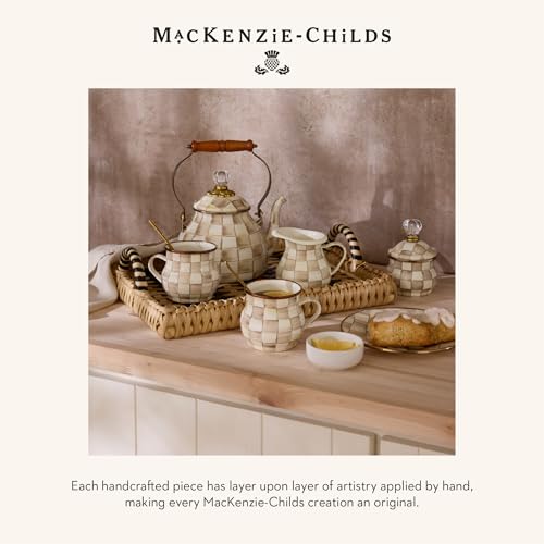 MacKenzie-Childs Salt & Pepper Set Small Mocha Check - Brown & White Kitchen Decor
