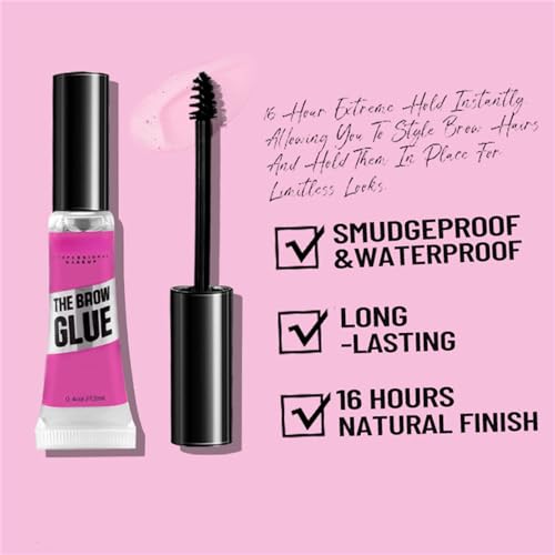 Waterproof Clear Eyebrow Gel Set, Fast Eyebrow Shaping,Long Lasting Transfer-Proof Extreme Hold Brow Glue (Transparent-2pcs 00#)