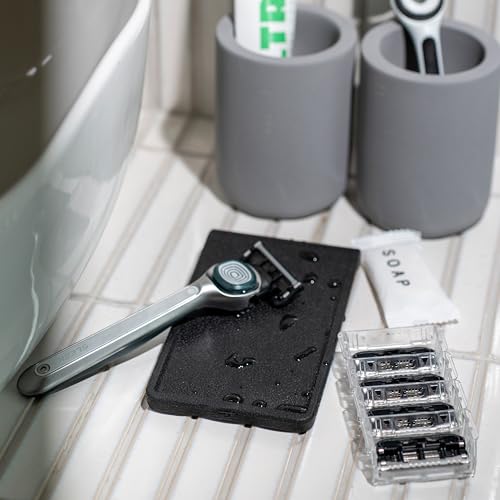 GALLINE Carbon Blade Saver Pad (Black Manner Upgrade Version) ? Extends Razor Life up to 12x, Compatible with Gillette Multi-Blade Razors, Made in Korea.