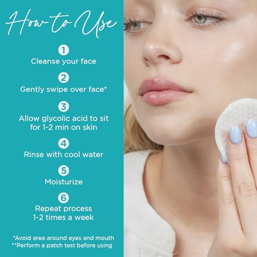 Tree of Life Beauty 18% Glycolic Acid Pads for Face (50 Pads) - Exfoliating Pad for Face with Witch Hazel, Vitamin C, Vitamin B5 and Vitamin E - Smooth Pore Pad Reduce Pigmentation and Fine Lines