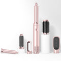 Pink 6-in-1 Blow Dryer Brush Hot Air Styler with Auto-Wrap Curlers