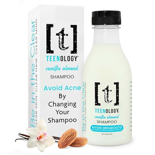 Teenology Vanilla Almond Teen Shampoo - Sulfate & Paraben Free for Acne-Free Skin