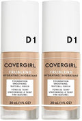 COVERGIRL truBlend Liquid Foundation Creamy Beige D1 - Pack of 2, 1 oz Each