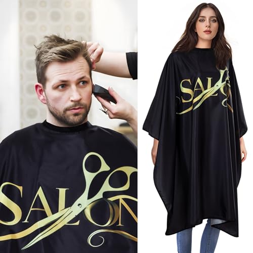 Black Patterns Hair Cutting Cape 63x55 Inch Professional Water-Resistant Barber Cape - 8 Pack
