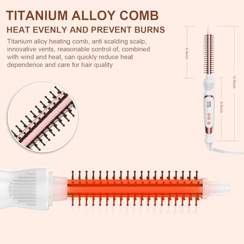 USHOW White 0.5 Inch Thermal Curling Brush for Voluminous Hair, Ionic Technology