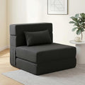 SUYOLS Dark Gray 28-Inch Folding Sofa Bed with Memory Foam Mattress & Pillow