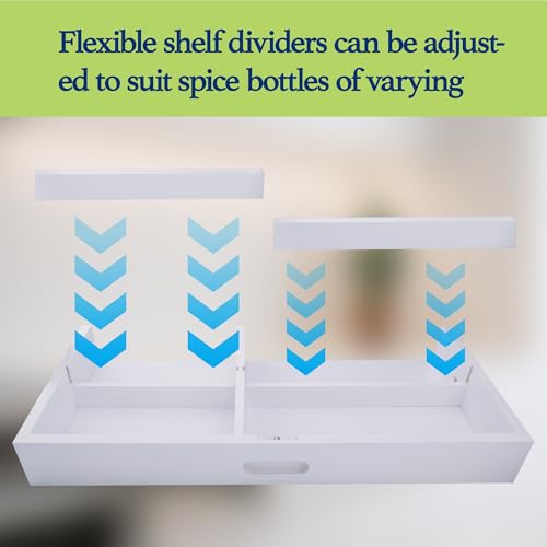 Pull-Down Under Cabinet Spice Rack Kitchen Organizer with Multi-Tier Shelves