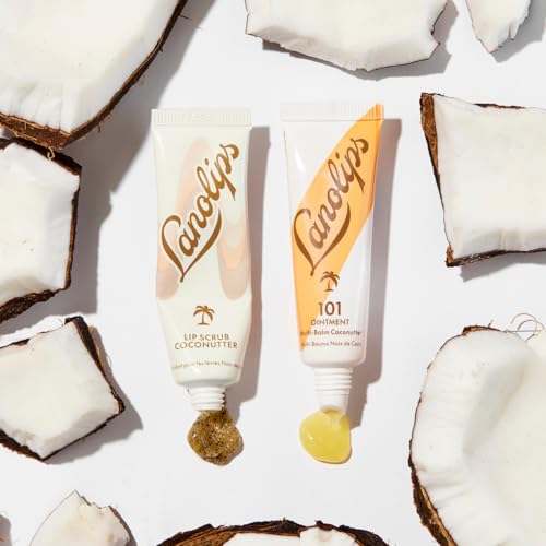 Lip Scrub & Lip Balm Set - Hydrating Lip Care Duo with Coconut & Lanolin