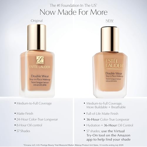 Estée Lauder Double Wear Stay-in-Place Foundation Mini 2N1 Desert Beige (Light-Medium, Neutral) 0.5 Fl Oz