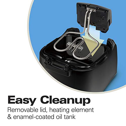 Deep Fryer with Basket - 8-Cup Capacity, Cool-Touch Sides, Adjustable Temp