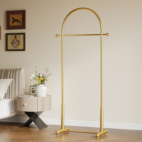 HAZHEYE Gold Modern Arch Clothing Rack - Heavy Duty Garment Stand for Bedroom & Boutique
