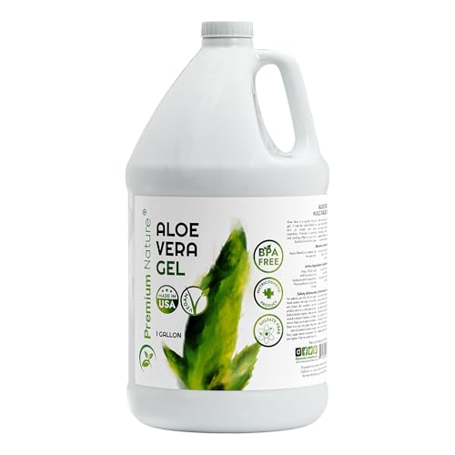 Premium Nature Pure Aloe Vera Gel For Face & Dry Skin, Sunburn Relief, Jelly for Skin Moisturizer from Aloe Vera Plant for Hair Aloe Gel 1 Gallon, 128 fl oz