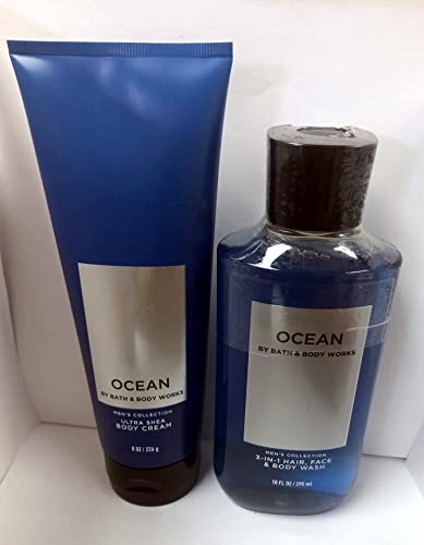 Men's Ocean 3-in-1 Hair & Body Wash and Body Cream Set