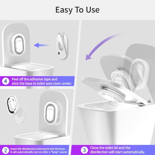 UV Toilet Sanitizer Lamp 2-Pack with White Variation - Hands-Free UV-C Disinfection