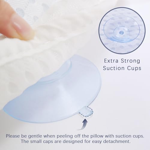 Bathtub Bath Pillow Headrest with Ergonomic TPE - Medium White