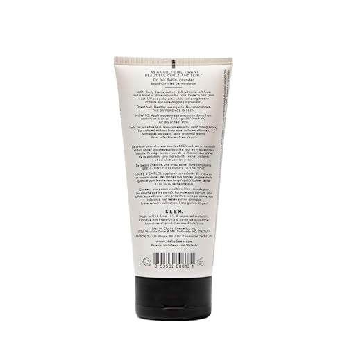 SEEN Fragrance-Free Curly Creme - Non-Comedogenic Hair Styling Cream for Defined Curls & Anti-Frizz