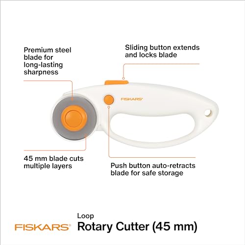 Fabric Cutting Set with Rotary Cutter, Ruler & Cutting Mat - 3 Pieces