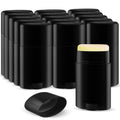 15 Pack 1.7 oz Plastic Deodorant Container,Empty Oval Twist-Up Solid Stick Tube Applicator Container for Homemade Deodorant,Shaving Soap Stick,Heel Lip Balm,Solid Lotion Bar-Top Filling,Black