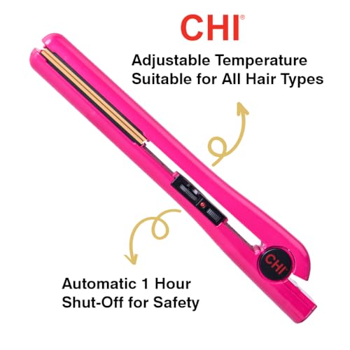 CHI Tourmaline Ceramic Series Flat Iron, Hair Straightener For Silky Smooth Hair, Ideal For Straightening Or Curling Hair, 1" Iron, Pure Pink