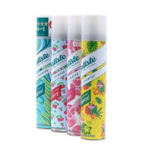 Batiste Dry Shampoo Original, Cherry, Blush, Tropical (4 pack) 6.73 oz