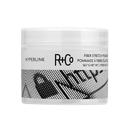 R+Co HYPERLINK Fiber Stretch Pomade ? Hair Styling Pomade for Hold & Flexibility, Adds Texture & Definition, All Hair Types