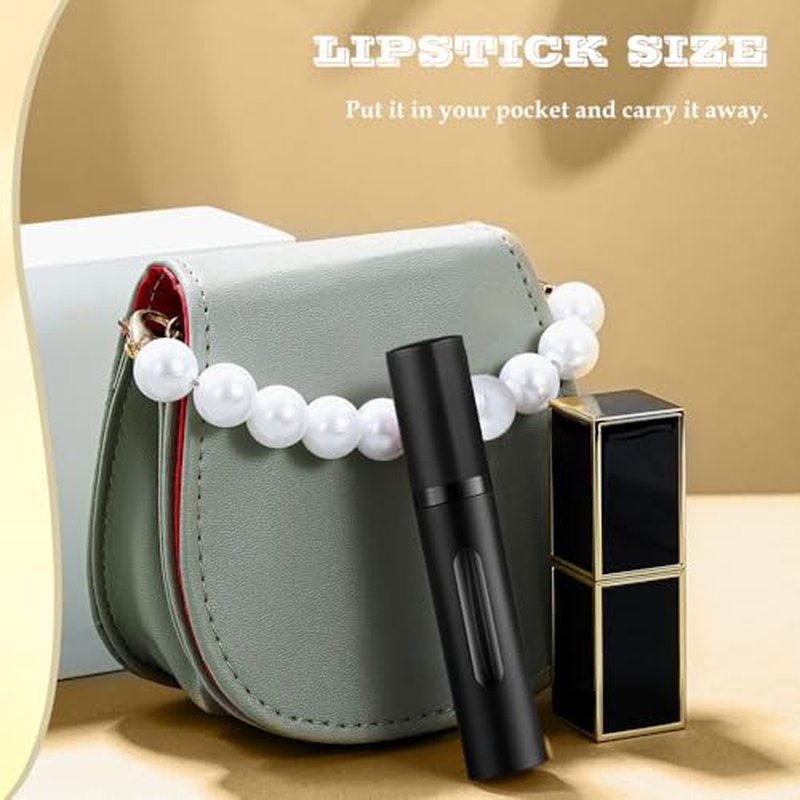 5ml Perfume Atomizer Travel Refillable,Mini Cologne Dispenser, Bottom-Filling Fragrances Perfumes Bottle,Portable Sprayer Pocket Size for Women Men Cruise Car Trip Gift 2pcs (grey-silver)
