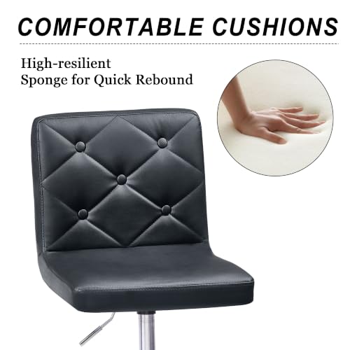 Adjustable PU Leather Office Chair with 360° Swivel & Armless Design - Home & Office Use