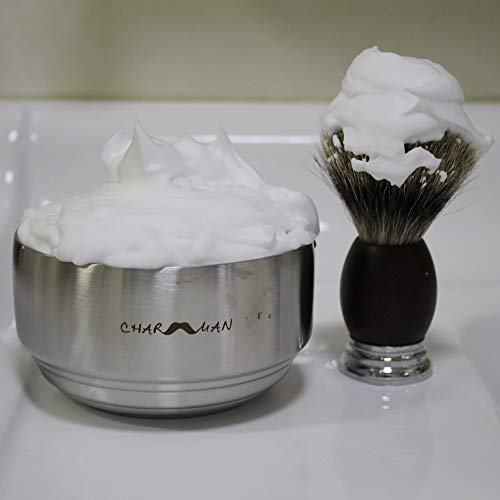 Stainless Steel Shaving Soap & Cream Bowl with Lid | Three-walls Heat Preservation | Heavy Weight Steel