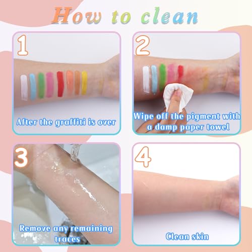 Face Painting Kit for Kids, 18 Colors Body Paint Set With Brushes, Body Makeup Kit for Makeup Parties, Halloween