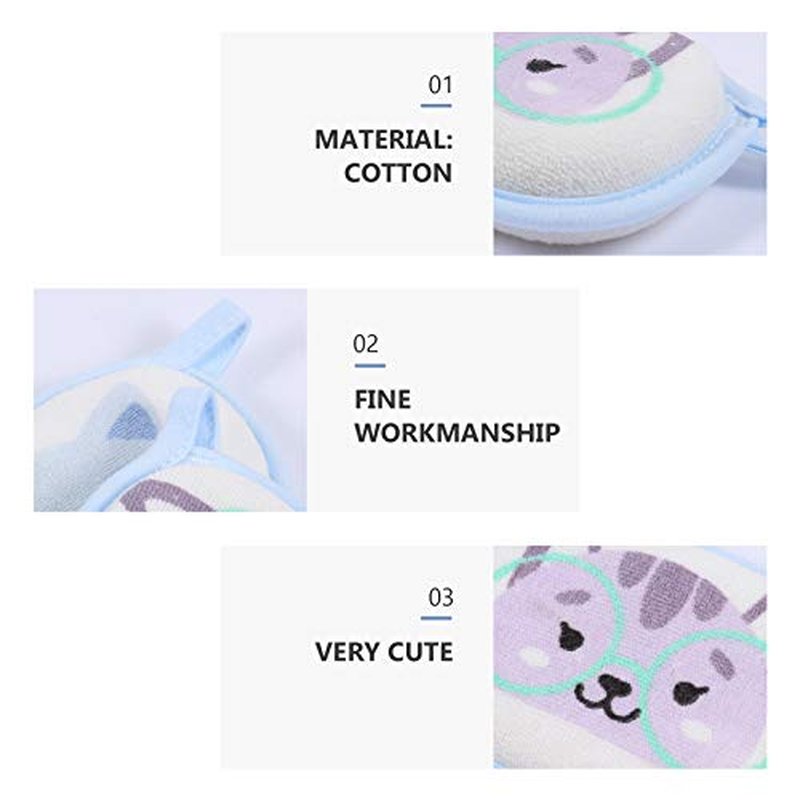 Baby Bath Sponge 3Pcs Soft Loofah for Kids, Gentle Skin-Friendly Mesh Scrubber, Cute Cartoon Design for Bathtime Fun & Daily Cleansing (Mixed)