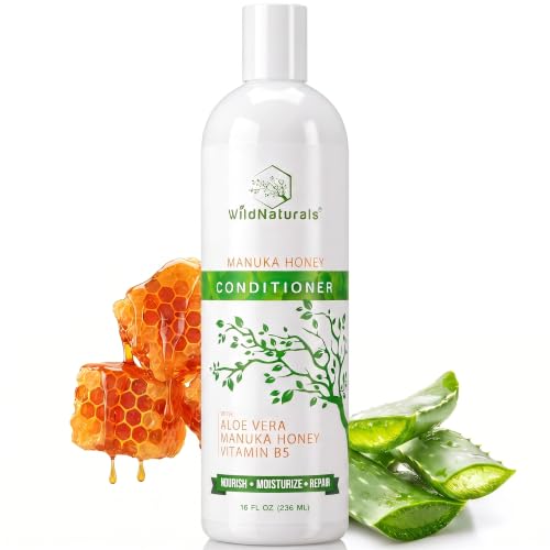 Wild Naturals Sulfate Free Conditioner 16 Fl Oz with Manuka Honey & Aloe Vera for Hair Loss & Dry Scalp