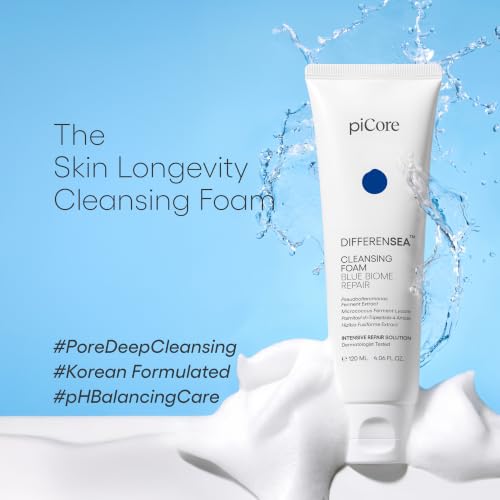 piCore Marine Microbiome Cleansing Foam - Gentle Skin Deep Cleanser, LHA Micro Bubble, 4.06 Fl Oz