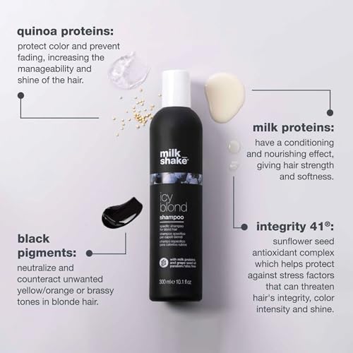 Milk_Shake Icy Blond Shampoo 33.8 Fl Oz - Neutralizes Brass for Ash Blonde Hair