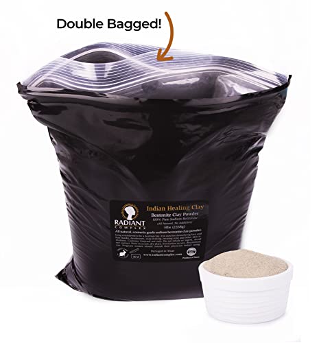Sodium Bentonite Clay Powder for Face & Body Detox - 5 lbs - Hypoallergenic & Natural
