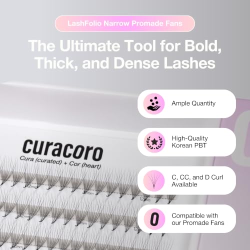 Curacoro LashFolio Narrow Promade Fans 10D-0.03 CC Curl 8-11mm