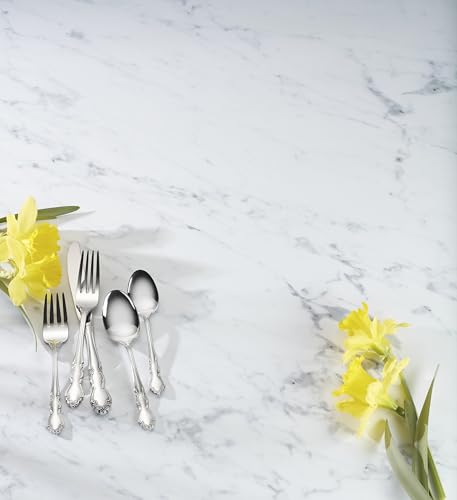 20-Piece Flatware Set for 4 - Elegant Silverware with Swirling Floral Design