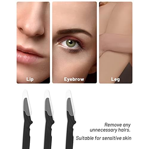 MoHern Dermaplaning Tool for Face, 30 Pcs Dermaplane Razor for Face, Multipurpose Face Razors for Women and Men, Black