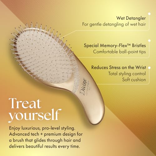 Olivia Garden Divine Revolutionary Hair Brush - Ergonomic Design, Gentle on Hair & Scalp